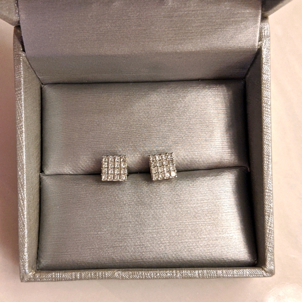 1 CT. T.W. Princess-Cut Composite Diamond Stud Earrings